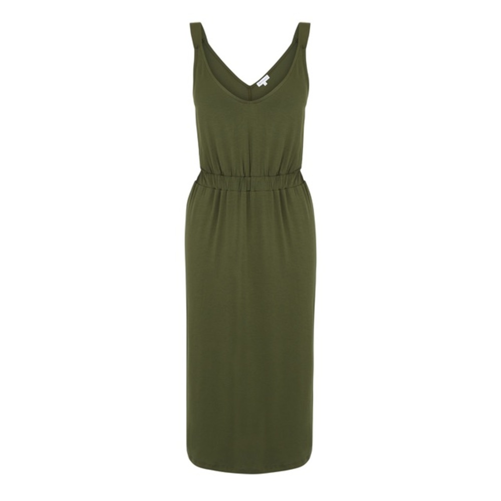 Warehouse V Neck Cami Midi Dress